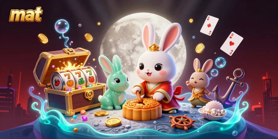 Experience the thrill of winning in mat with a vibrant 3D casino scene filled with slot reels.