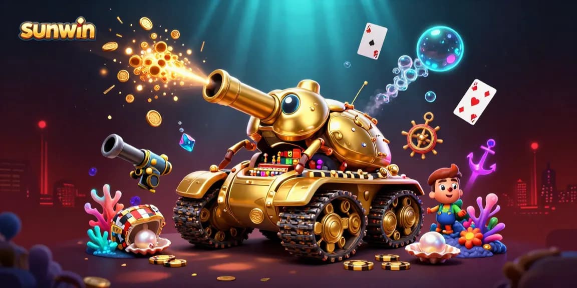 Experience thrilling gameplay at sunwin with a vibrant 3D casino scene full of action and excitement.