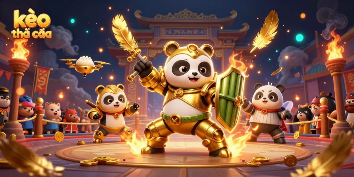 Engage with kèo nhà cái through this vibrant arena scene showcasing dynamic characters and rich betting elements.