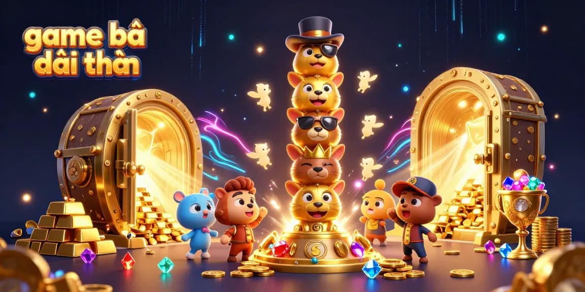 Engage in game bài đổi thưởng with captivating characters and opulent casino elements bursting with light.