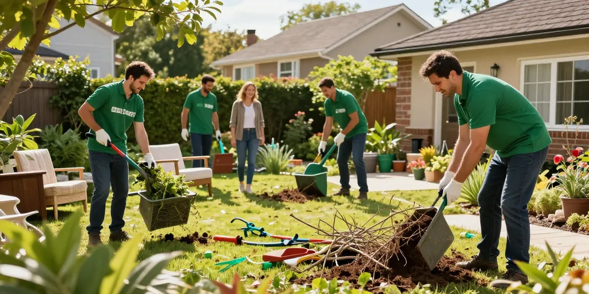 Efficient house clearance in London with professionals removing garden waste.