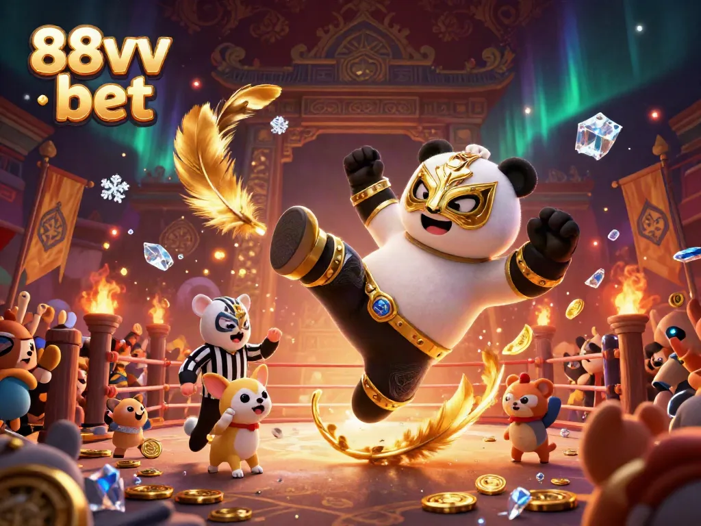 Exciting 3D scene featuring 88vv bet in action with dynamic characters and casino elements.