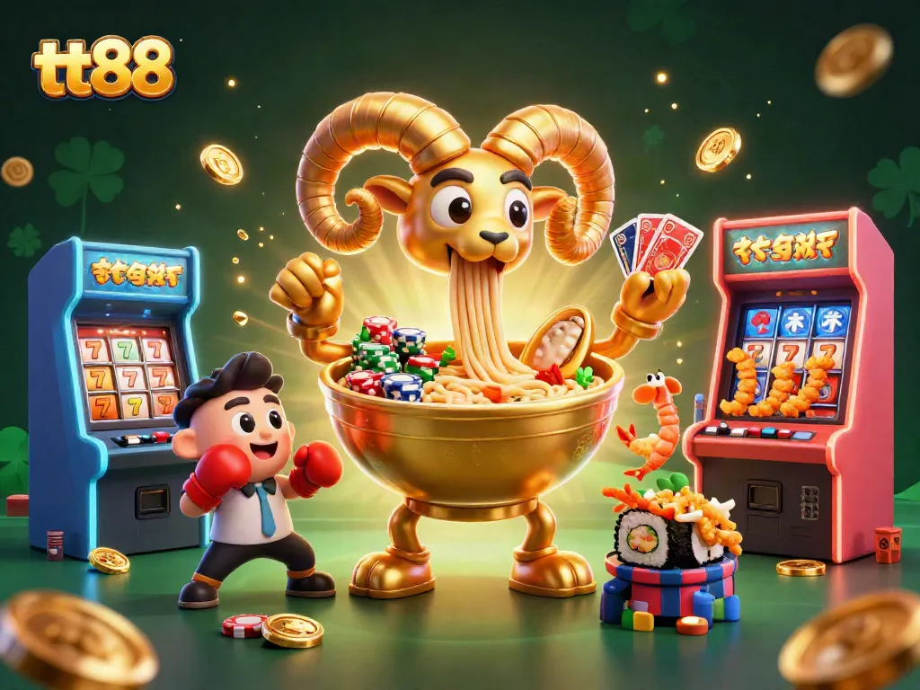 Experience exciting gameplay at tt88 with a vibrant 3D illustration showcasing dynamic casino characters and elements.