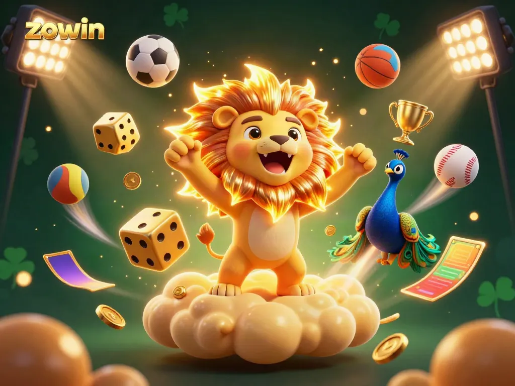 Experience exhilarating gaming moments with Zowin's vibrant 3D casino scene.