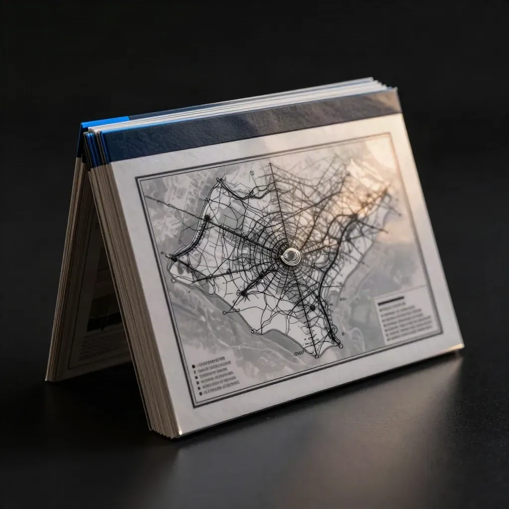 Upright altcoin risk map pack with glowing tabs on a matte-black studio surface