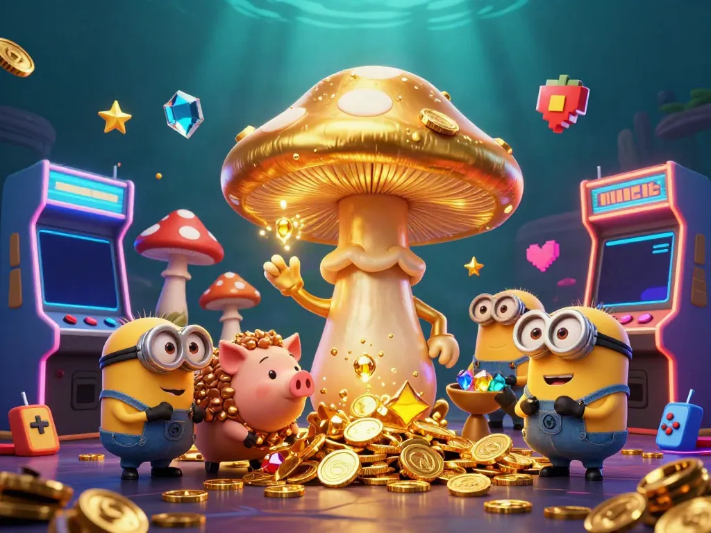 Experience b52clubs excitement with golden mushroom wizard and treasures in a vivid gaming paradise.