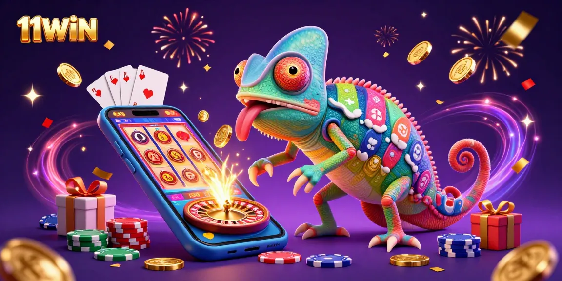 Engage in exciting gaming with 11WIN, showcasing a vibrant casino scene filled with action and rewards.