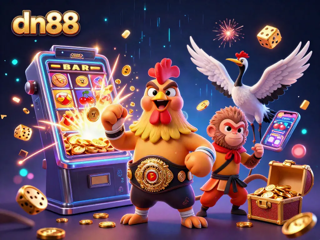 Experience thrilling gaming at dn88 with vibrant casino elements and dynamic characters.
