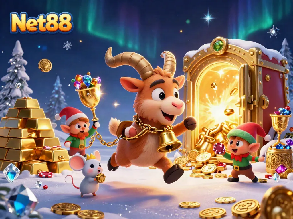 Net88 engages players with a captivating casino scene full of fun characters and sparkling treasures.