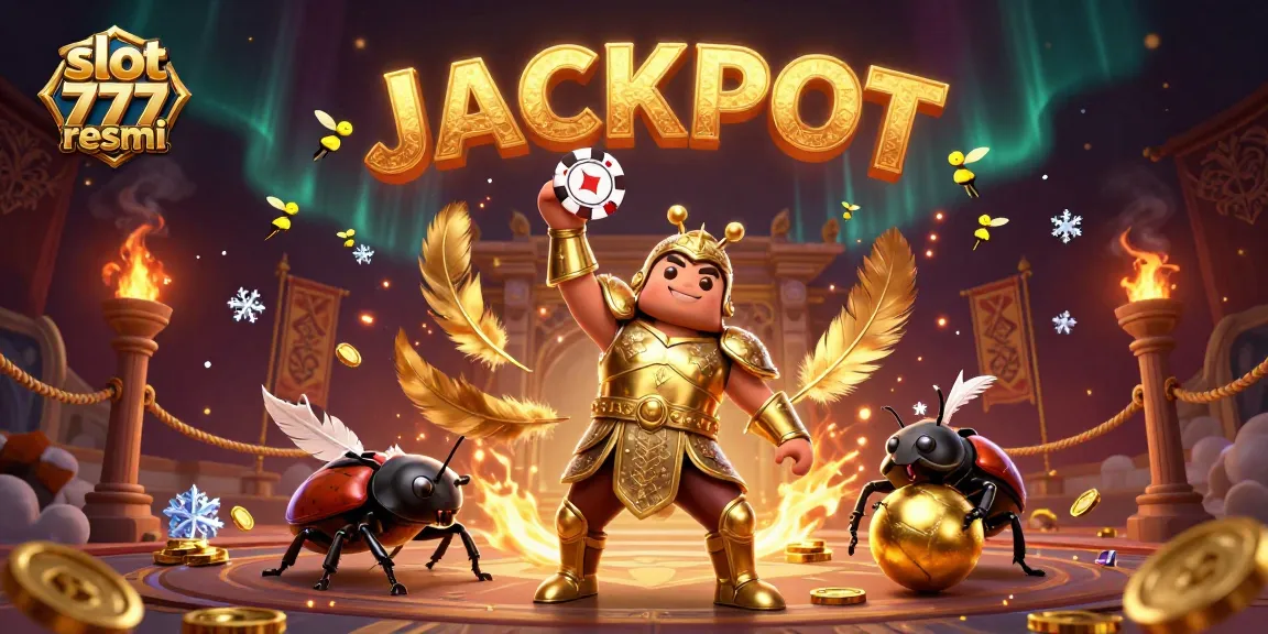 Experience the excitement at slot 777 resmi with a dynamic scene of victory and triumph in a captivating 3D casino world.