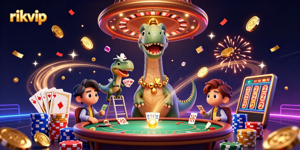 Experience the thrill of rikvip with immersive casino elements and vibrant characters in a 3D scene.