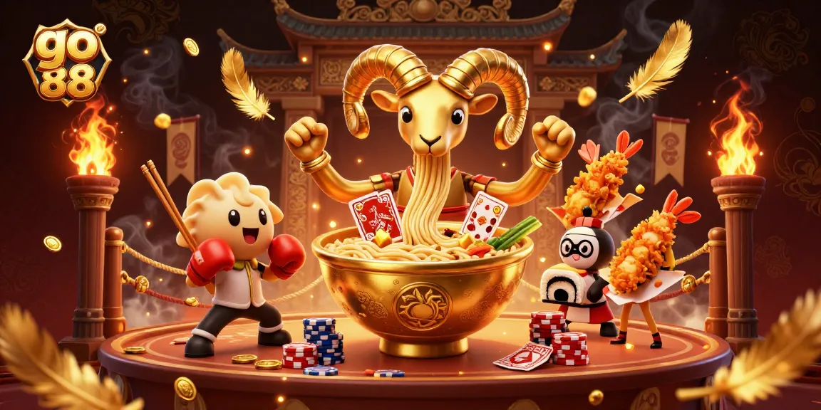Join the thrilling action with go 88 in this vibrant 3D casino illustration featuring unique characters and elements.