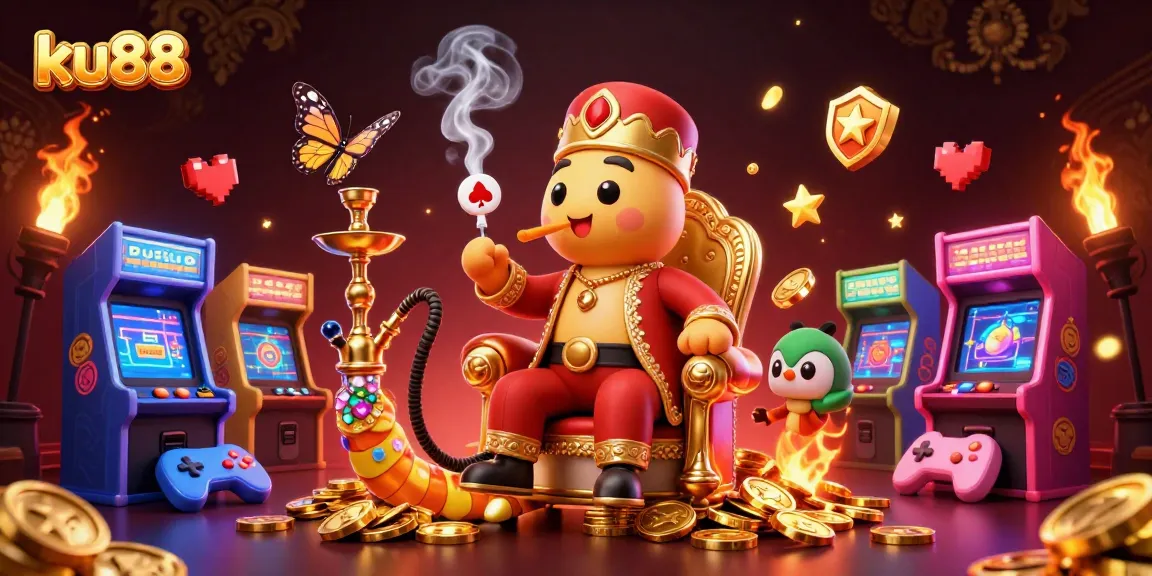 Experience thrill with ku88's vibrant casino scene filled with colorful game elements and dynamic characters.