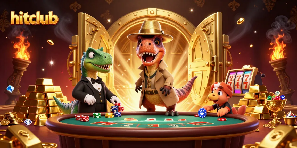 Join the action at hitclub with a velociraptor, stegosaurus, and treasures galore at the blackjack table!