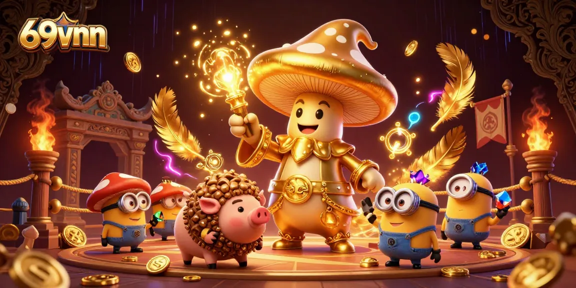 Experience the magic at 69vnn with golden treasures and whimsical characters in an exciting casino adventure.