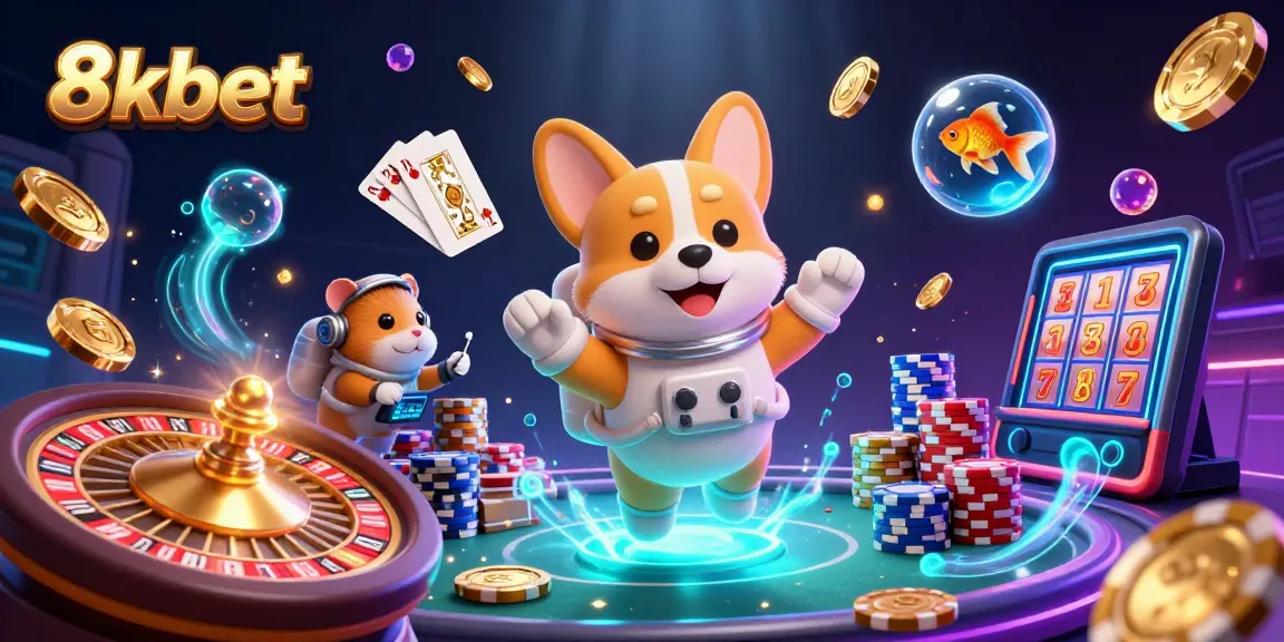 Engage in thrilling gameplay at 8xbet's vibrant space casino with unique floating elements.