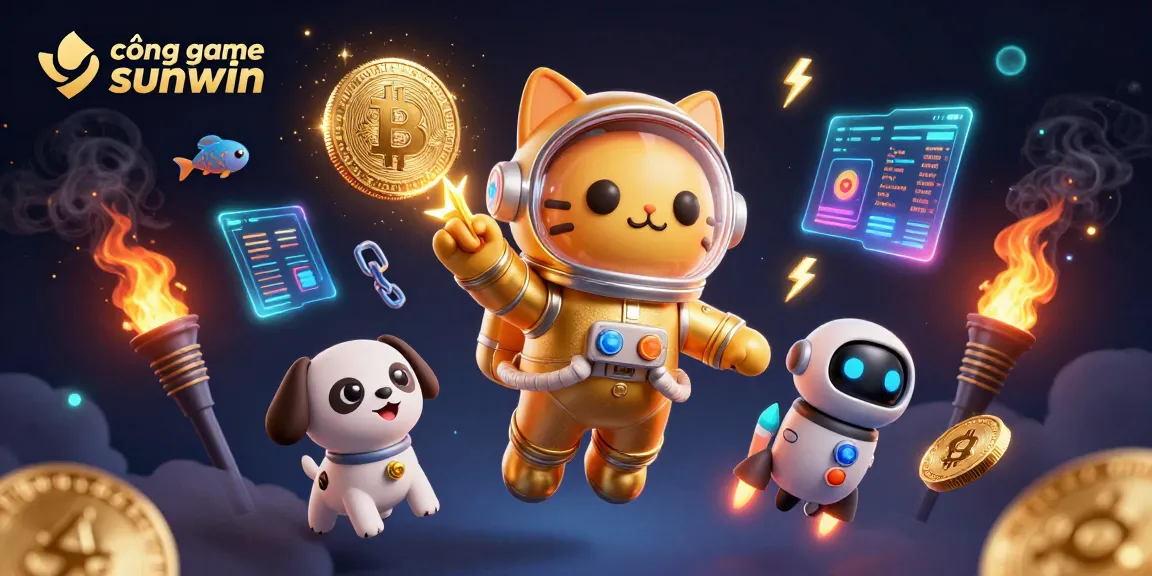 Experience thrilling wins at cổng game sunwin with vibrant 3D digital casino illustration.