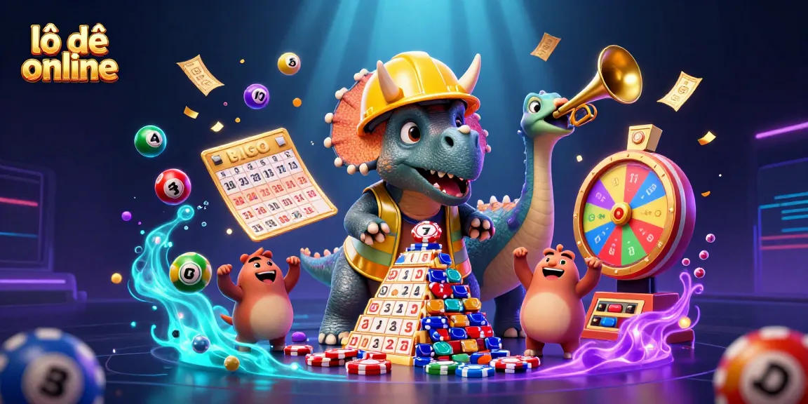 Engage with lô đề online through a vibrant illustration featuring dynamic gambling elements and characters.