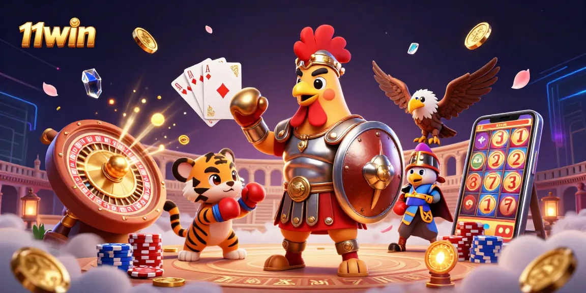 Experience thrilling moments with 11WIN's 3D casino scene featuring exciting games and vibrant visuals.